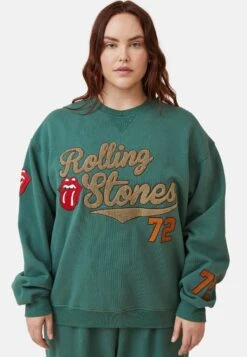 COTTON ON Curve Rolling Stones Crew Lcn Br Rolling Stones 1972 Scholar FelpaLcn Br Rolling Stones Scholar Green Donna Felpe C1Q21J01Y-M11