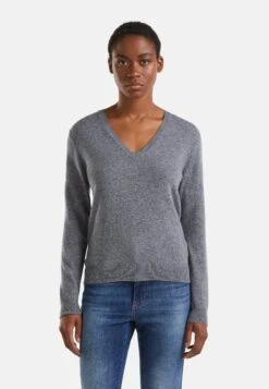 Merino V-NeckStrickpulloverMaglioneGrey Donna Maglieria 4BE21I0MV-C11