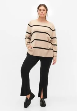 Zizzi With StripesMaglioneFeather Gray/Comb Donna Maglieria Z1721I0KW-B11