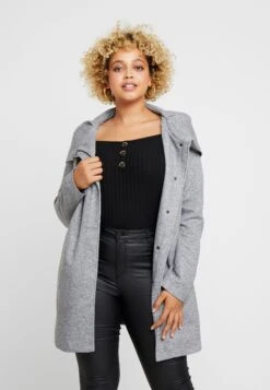 ONLY CARMAKOMA Carsedona Light CoatCappotto CortoLight Grey Melange Donna Cappotti ONA21U00P-C11