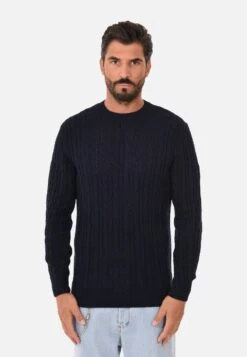 Girocollo TrecceMaglioneBlu Scuro Uomo Maglieria CIS22Q015-K12