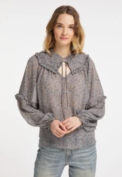 Dreimaster BolineCamicettaBeige Blau Donna Camicie E Bluse 4DR21E07V-B11