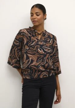 Kaffe KadoritaCamicettaBlack Soft Silt Leaf Print Donna Camicie E Bluse KA321E1I1-Q11