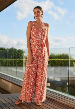Next Wide Leg JumpsuitTuta JumpsuitRed Floral Donna Tute Jumpsuit NX321T0R3-G11