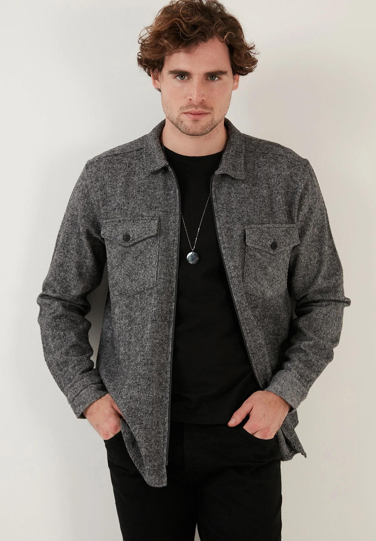 Slim Fit - Camicia - Grey 5 Slim Fit - Camicia - Grey - immagine 3