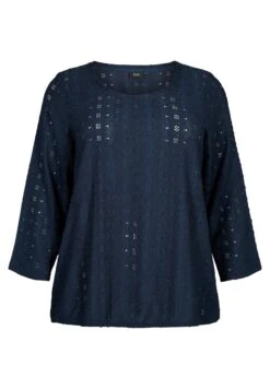 Zizzi With Anglaise Embroidery And 7/8 Sleeves - Camicetta - Navy Blazer -DeFacto Italia 2025 8c5338e8a1a34fe9bb5ec3adb7c19444