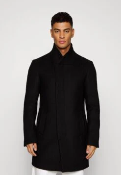 Hidden Button PlacketCappotto ClassicoBlack Uomo Cappotti DH022T00P-Q11
