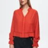 Ruffled Long SleeveCamicettaOrange Donna Camicie E Bluse ADK21E00Y-H11 -DeFacto Italia 2025 a3a4f6da82814212b2b34a5b6597b487