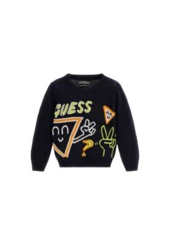 Guess Mit Allover-PrintMaglioneBlau Bambini Pullover & Cardigan GU124J03F-K11