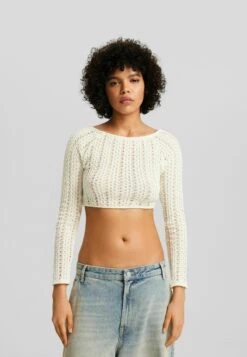 BERSHKA MaglioneWhite Donna Maglieria BEJ21I0KJ-A11