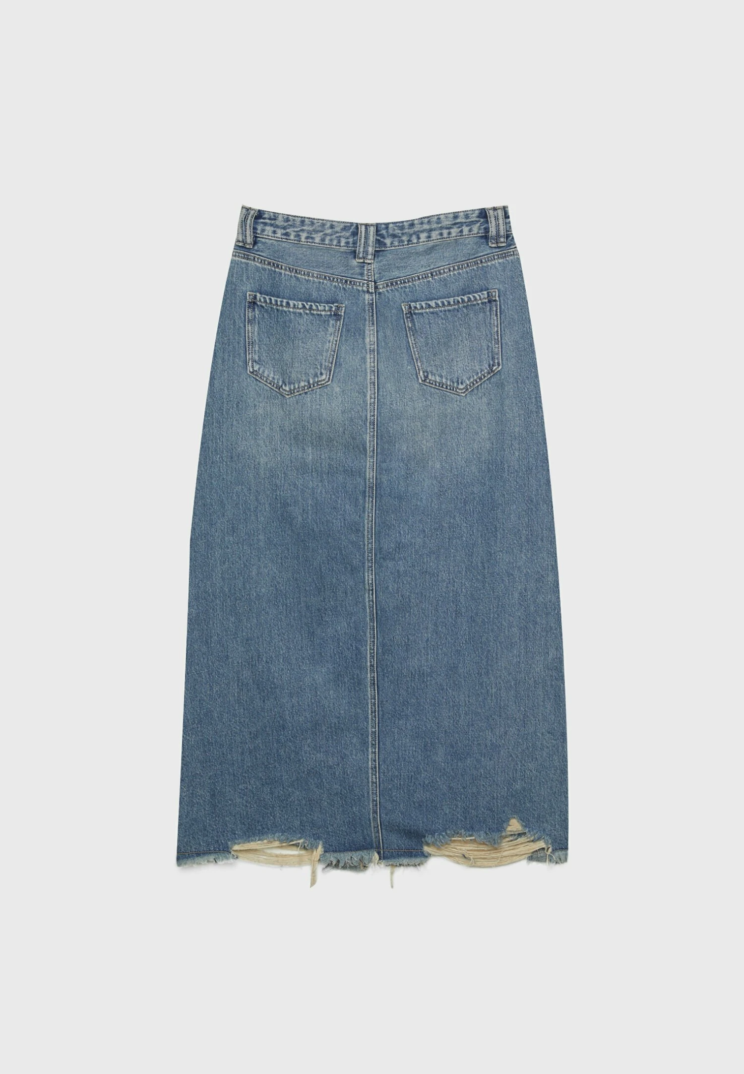 Stradivarius Long With Front Seam - Gonna Lunga - Light Blue Denim 10 Stradivarius Long With Front Seam - Gonna Lunga - Light Blue Denim - immagine 8